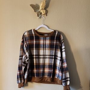 Plaid Long Sleeve Sweater